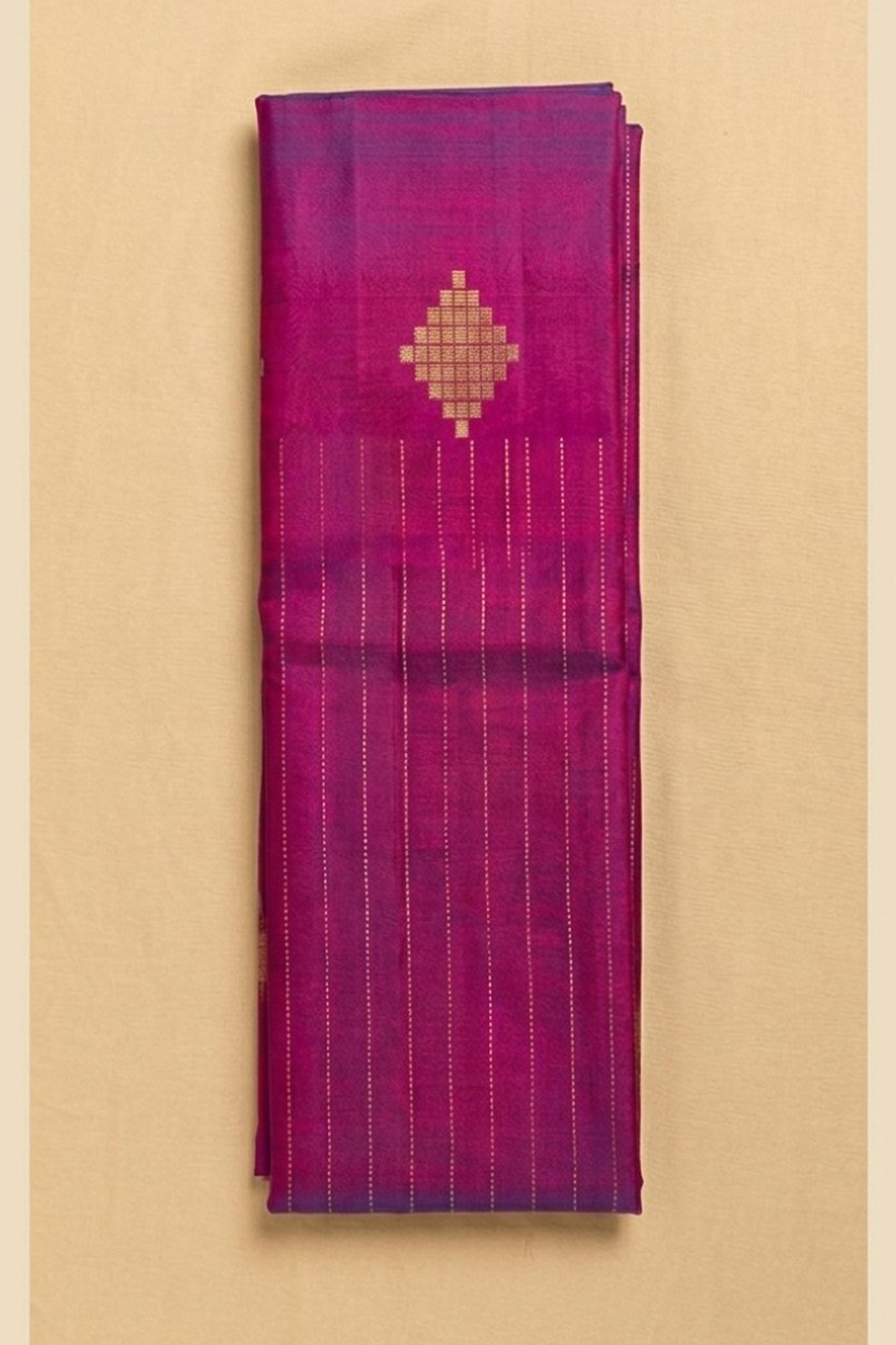 Kolam - Berry Maroon Kanjivaram Silk Saree with Kolam Border- Pre Order Only