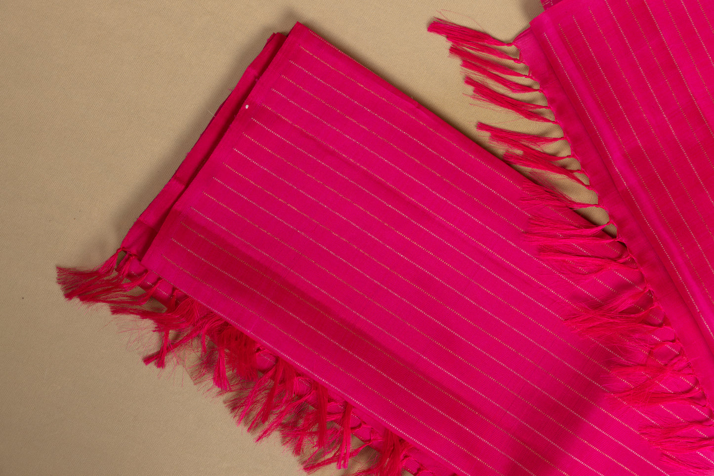 Pink thin pin stripes Kanjivaram Saree