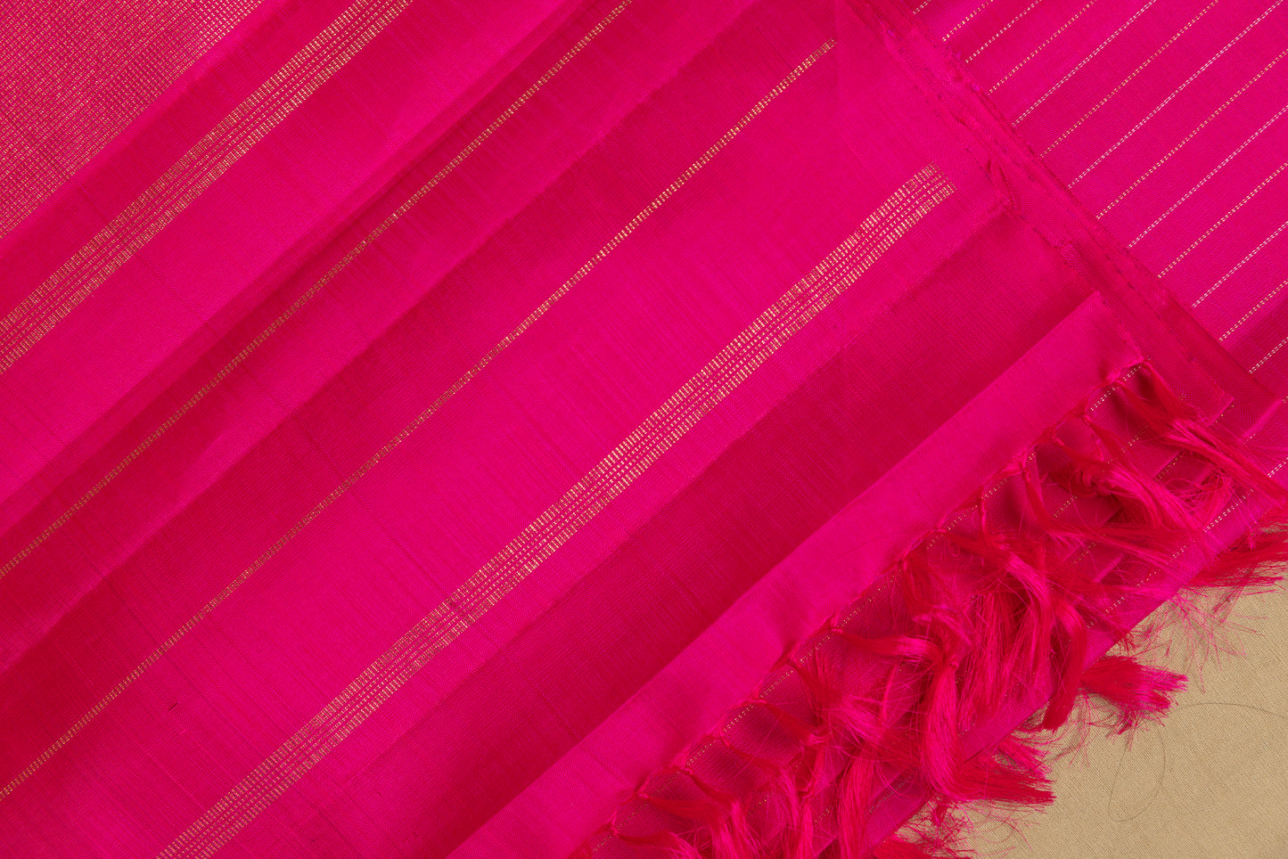 Pink thin pin stripes Kanjivaram Saree