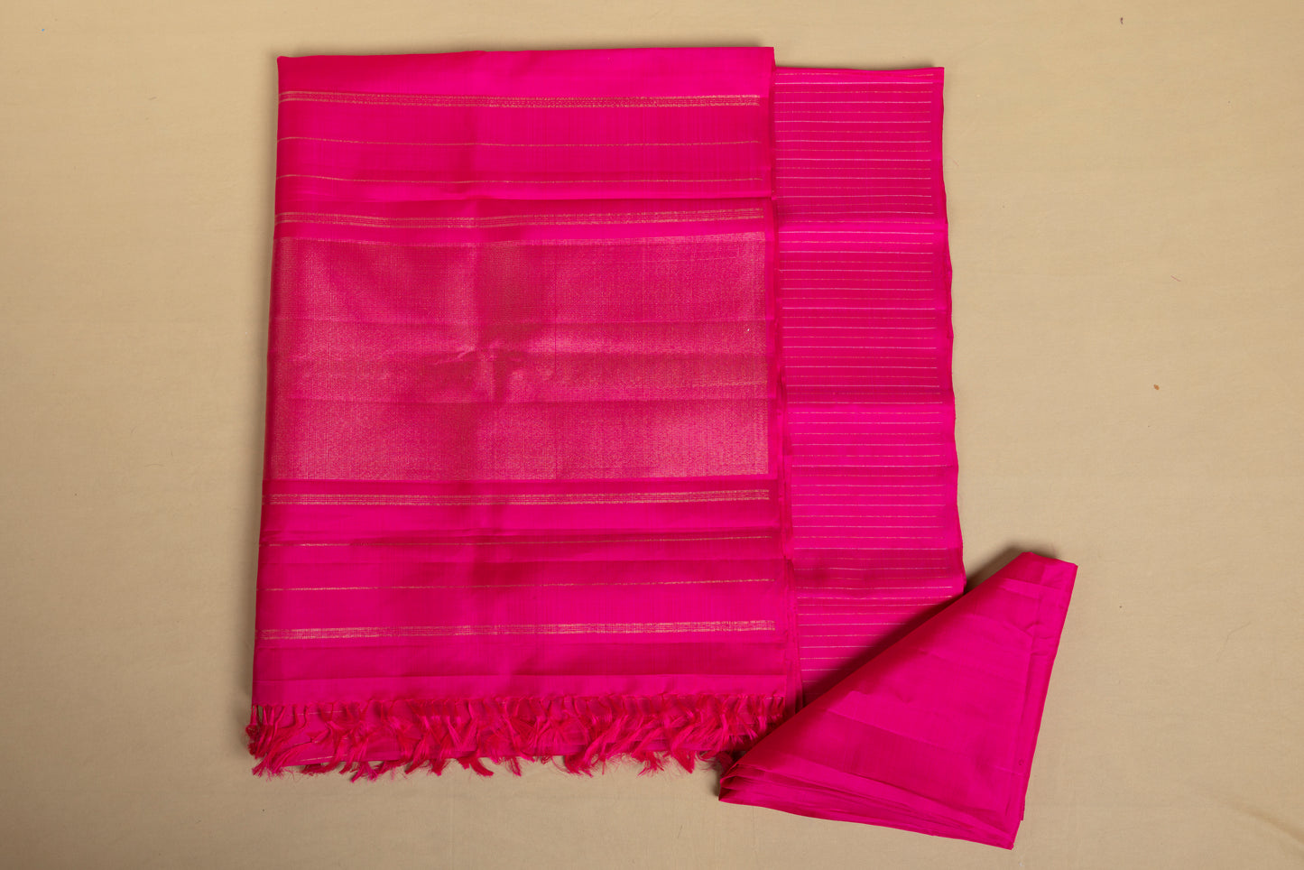 Pink thin pin stripes Kanjivaram Saree