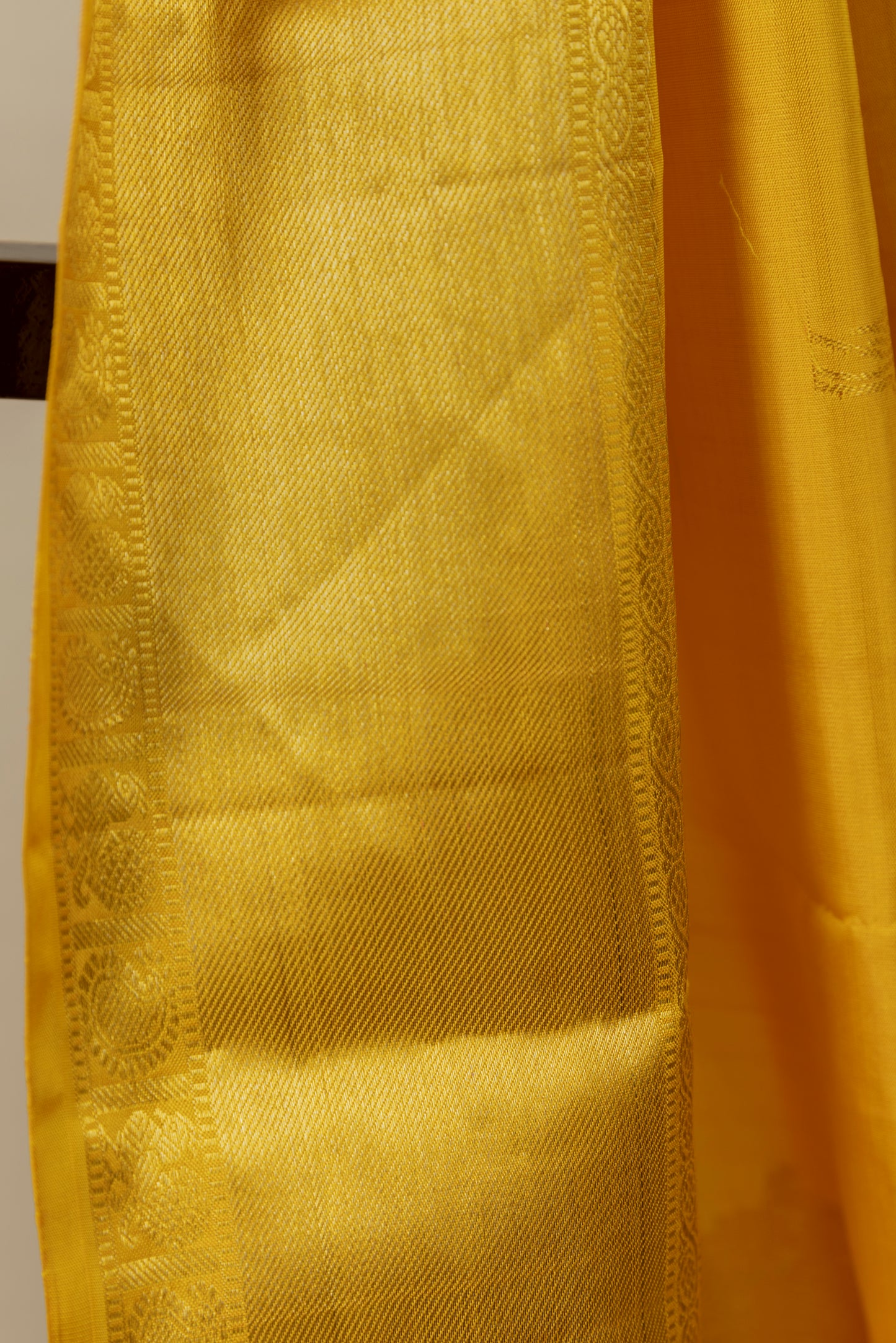 Yellow and gold Kanjivaram silk saree