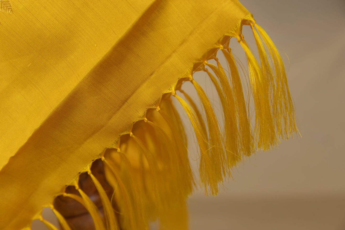 Yellow and gold Kanjivaram silk saree