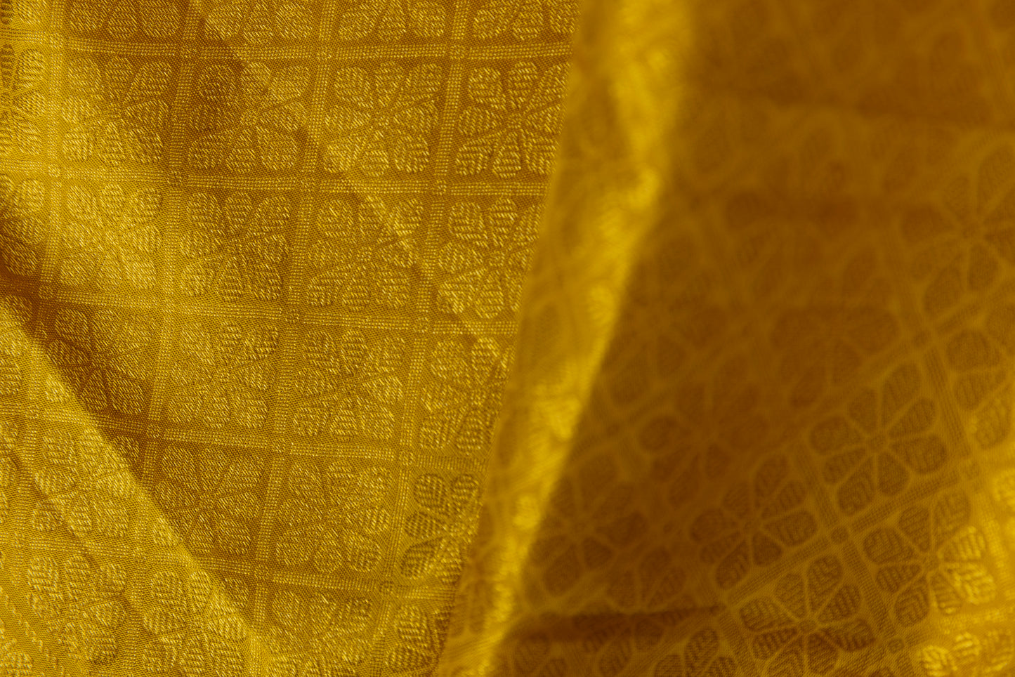 Yellow and gold Kanjivaram silk saree