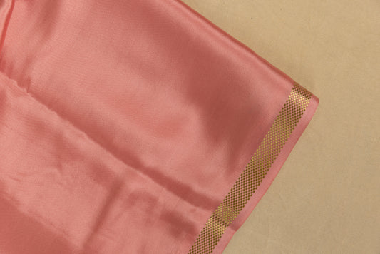 Salmon pink and gold Mysore silk saree