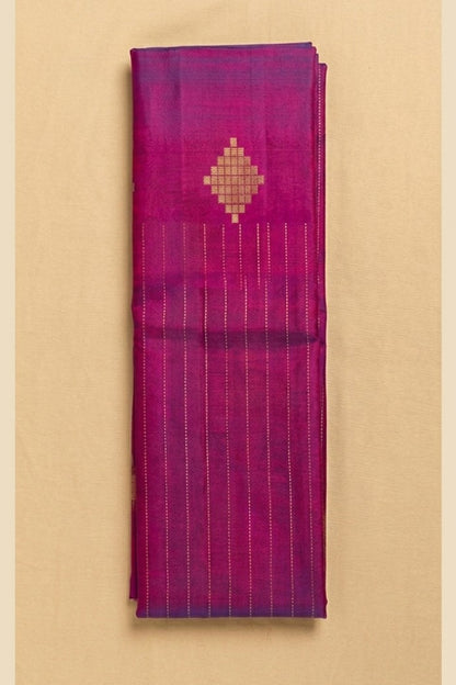 Kolam - Berry Maroon Kanjivaram Silk Saree with Kolam Border- Pre Order Only
