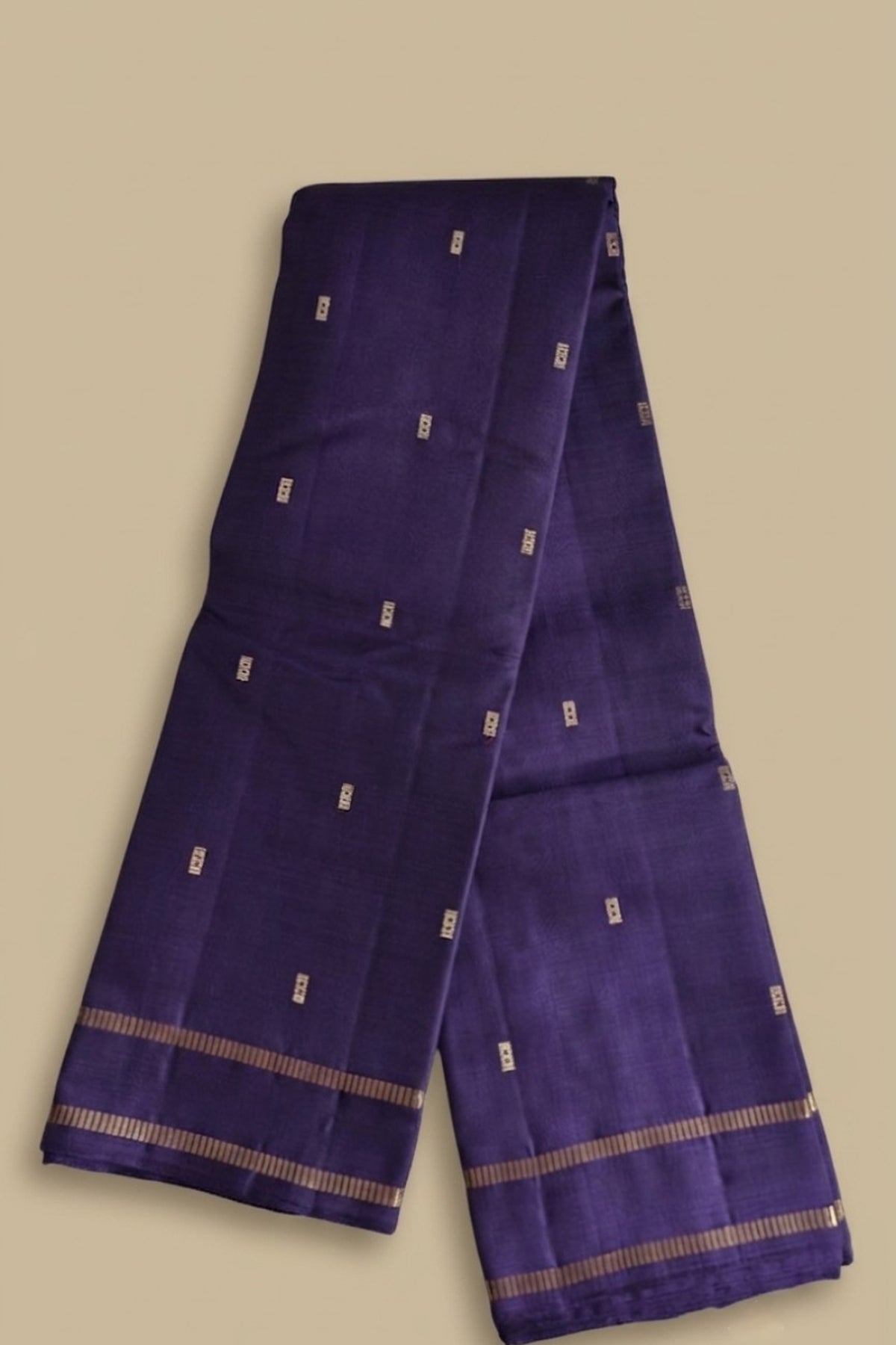 Shikhara – Deep Violet Kanjivaram Silk Saree with Gold Zari Temple Pallu